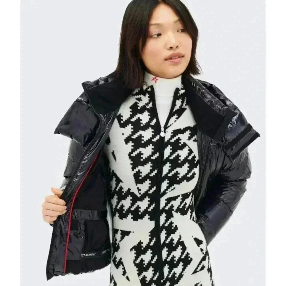 Perfect Moment Metallic January Down Jacket Black Cire NWT NEW! - Picture 5 of 13